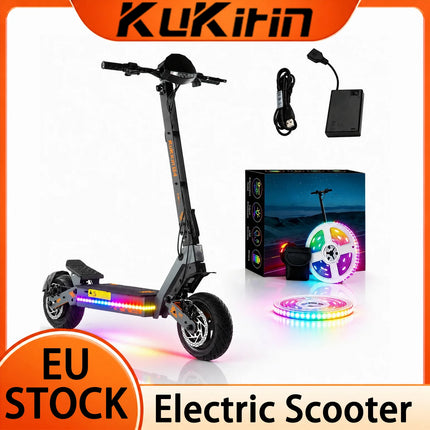 Monopattino elettrico per adulti KuKirin G4 2000W, autonomia 75 km, 60V 20Ah, per tutti i terreni, pieghevole da 11 pollici + bande luminose a LED