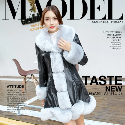 Hot Sale Winter Women's Faux Fur High Quality Faux Sheepskin Coats Keep Warm With Fur Fox Collars Slim Female Furs