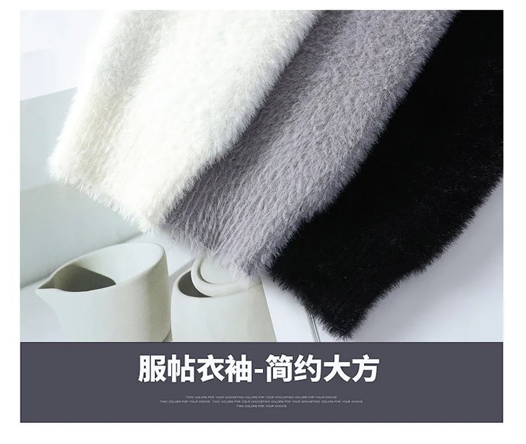 2024 winter new style men's sweater knitted long sleeve Warm Men Fashion Sweaters Thicken Warm wool pullovers Sweater male