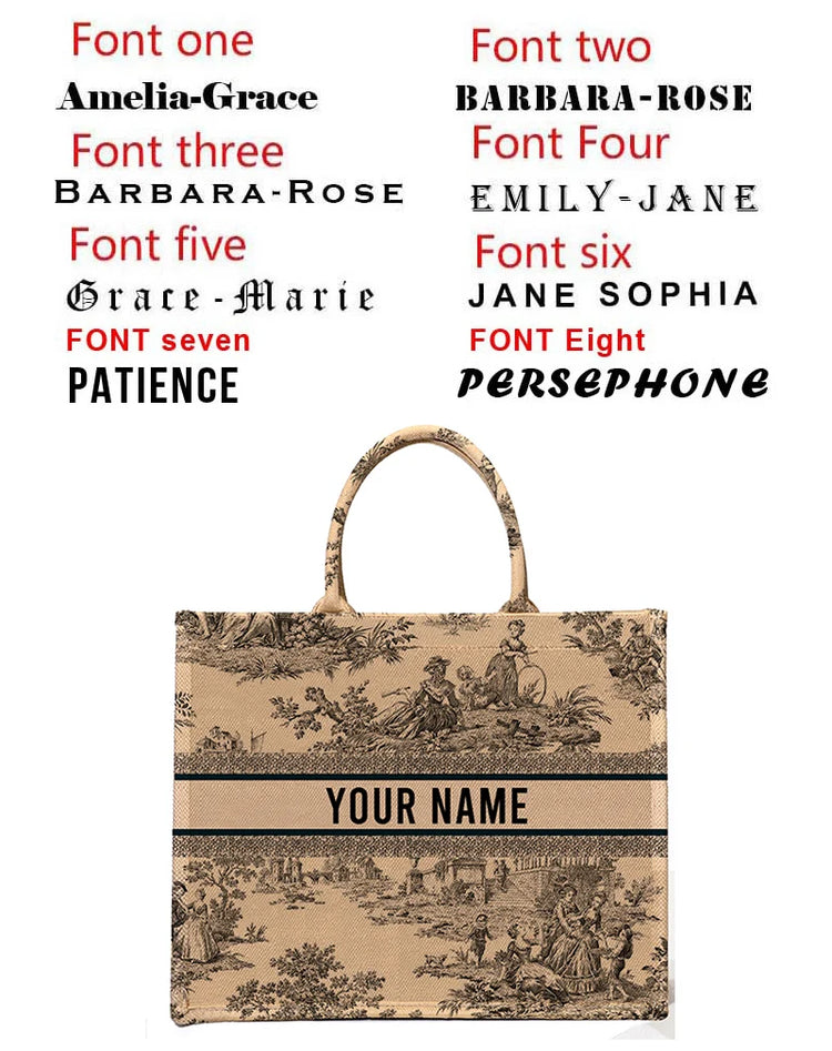 Nuova borsa tote personalizzata da donna 2026, borsa a mano in tela stampata, borsa da spiaggia grande capacità
