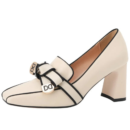 【JOCHEBED HU】2026 New Summer Retro Women's High Heels Thick Heel Square Toe Back Empty Shoes Trend 33-46