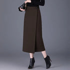 Women's Woolen Autumn and Winter New Style Elegant One-piece Unique and Stylish Straight Tube Slit Hugging Skirt PlatiNum