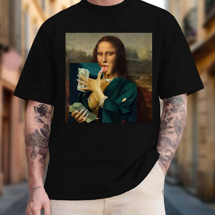 Men's summer short-sleeved printed t-shirt, unisex style, suitable for house parties as a gift