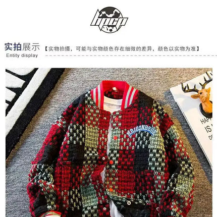 Autumn Winter New Men's Cardigan Single-Breasted Fashion Knit Sweater Stitching Colorblock O Collar Coats Swearter Jackets