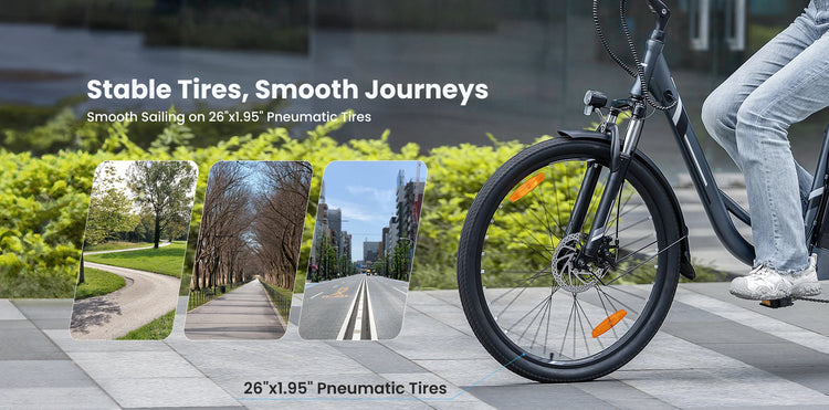 Bicicletta Elettrica Urbana Foride B1, Motore 250W, Coppia 45Nm, Batteria 36V 15.6Ah, Autonomia 90km, 5 Livelli di Assistenza, Modalità Camminata 6km/h