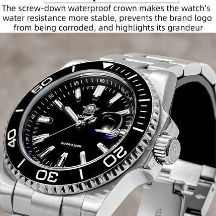 ADDIESDIVE 41MM Watch Men's AD2510 200m Waterproof Outdoor Sports Watch  Luminous Quartz Watch Relogios Masculino 316L Steel