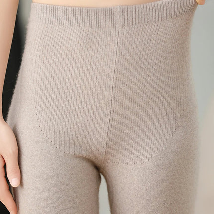 2025 Autumn&Winter Women Knitted Cashmere Wool Pants  Warm Receiving abdomen High elasticity High-quality Basic Slimming legging PlatiNum