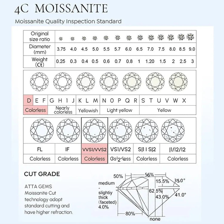 Promotion Moissanite Earrings for Women Pass Diamond Test Pen 100%  With Certificate Ear Studs 925 Sterling Silver Fine Jewelry PlatiNum