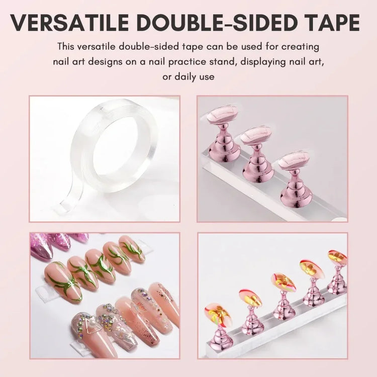 Magnetic Crystal False Nail Tip Practice Holder Stand 5Pcs Reusable Nail Art Display Base For Professional Salon DIY Manicure Accessory