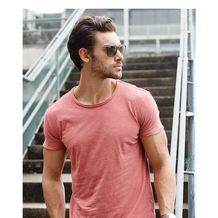100% Cotton Men's T-shirt Casual Soft Fitness Summer Thin T-shirts Men's Home Clothes O-Neck Short Sleeve Solid T Shirt for Men