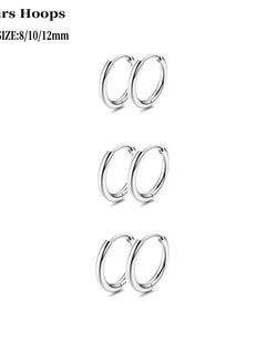 Set di 6 Paia di Orecchini per Piercing Multipli, Piccoli Orecchini a Cerchio, Orecchini a Perno con Zirconi, Opale e Perla per Donne