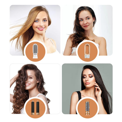 Multi Functional 5-In-1 Hot Air Comb Styling Set Including Dryer Straight Hair Brush Hair Dryer Automatic Curling Iron Gift