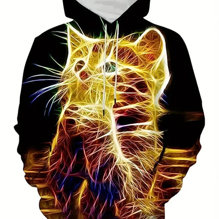 Cat Graphic Hoodies For Men Women Streetwear Cute Fashion 3d Printing Animal Cat Hoodies Oversized Unisex Harajuku Sweatshirt