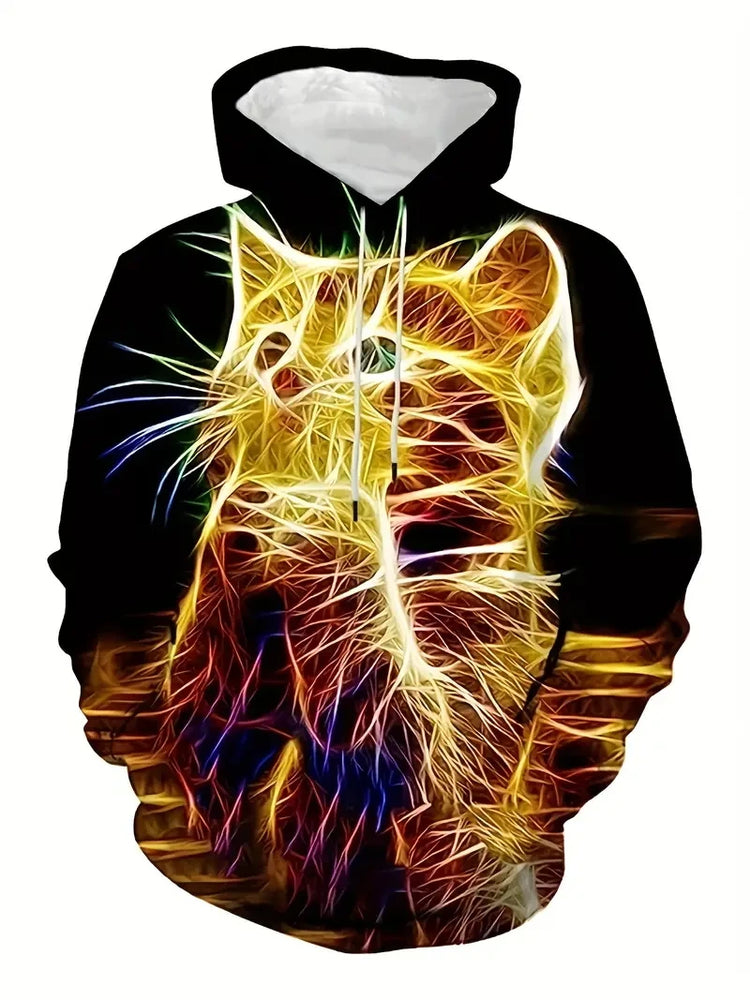 Cat Graphic Hoodies For Men Women Streetwear Cute Fashion 3d Printing Animal Cat Hoodies Oversized Unisex Harajuku Sweatshirt