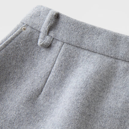 DUSHU Classic Long and Short Elastic Waist A-line Skirt 2025 Winter Skirt for Women Solid Simple Commuting Office Ladies College PlatiNum