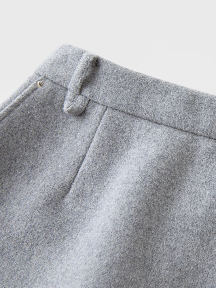 DUSHU Classic Long and Short Elastic Waist A-line Skirt 2025 Winter Skirt for Women Solid Simple Commuting Office Ladies College PlatiNum