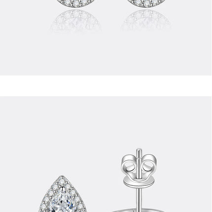 PERFANY 1CT Moissanite Earrings for Women S925 Pure Silver Water Droplet Cutting Laboratory Diamond Earrings Luxury Jewelry PlatiNum
