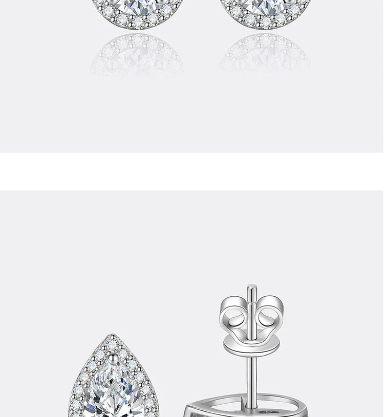 PERFANY 1CT Moissanite Earrings for Women S925 Pure Silver Water Droplet Cutting Laboratory Diamond Earrings Luxury Jewelry PlatiNum