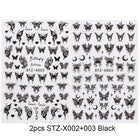 2pcs Stunning Black Butterfly Wings Nail Stickers Elegant Spring Nail Designs 3D Self-Adhesive Foils Nail Art Decorations