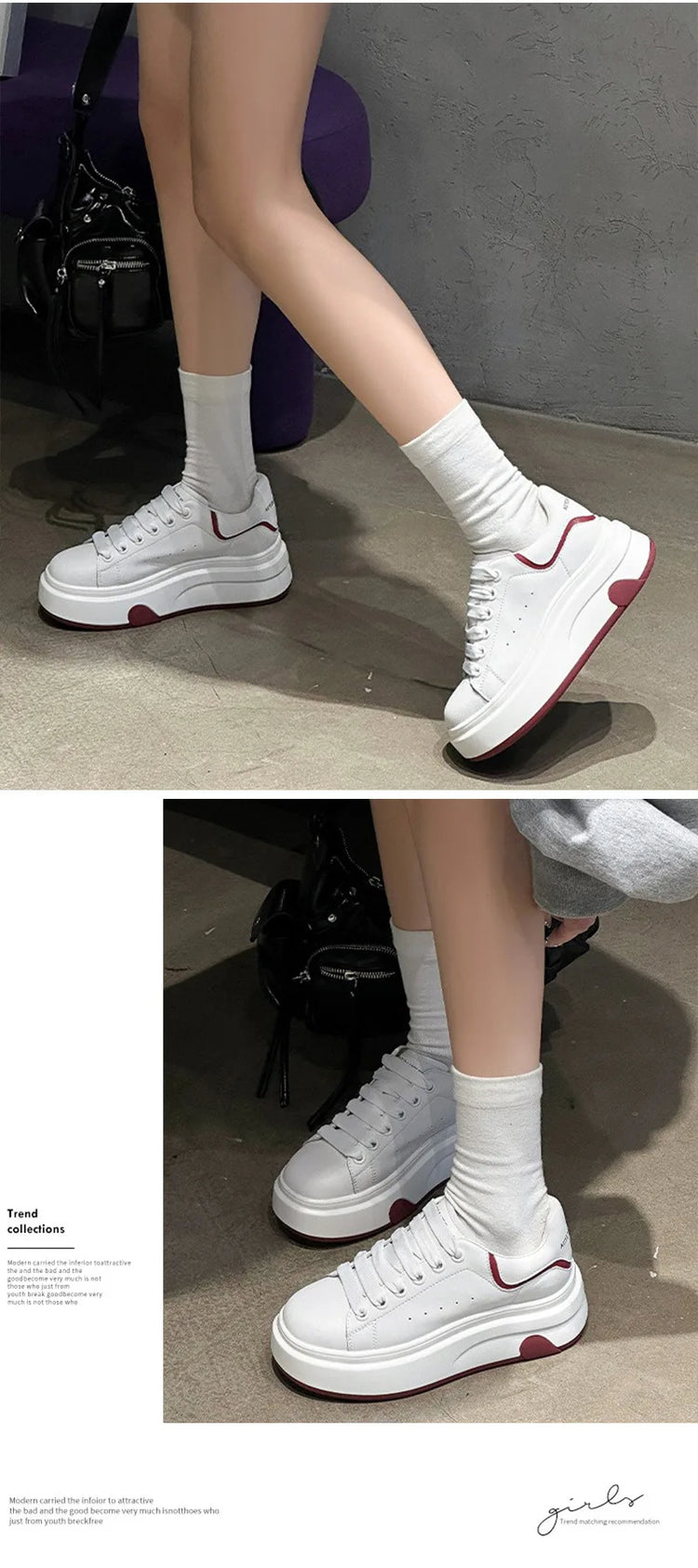 ZXRYXGS 2025 Spring Genuine Leather  Breathable Comfortable Shoes Woman New Thick Sole Wedges Increase Casual Sneakers White