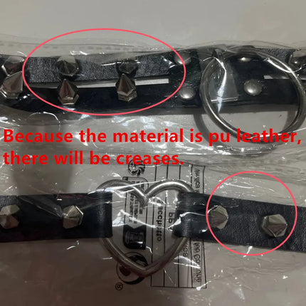 1Pc Harajuku Cuore Sexy Rivetti Cuoio DELL'UNITÀ di elaborazione Nero Goth Punk Girocollo Per Y2K Ragazze FAI DA TE Goth Star Pentagramma Collane Grosse Gioielli PlatiNum