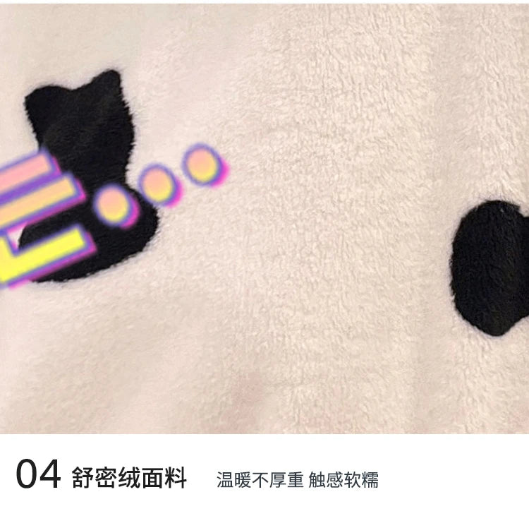 Women Onesie Kigurumis Cow Pajamas Adult Female Winter Sleepwear Zipper Hooded  Jumpsuits Thick Soft Warm Fleece Pijama Mujer
