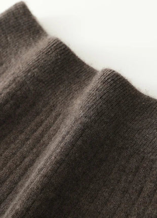 Autumn Winter Women Wool Skirt Elastic Waist Mini Slim Fit Cashmere Skirts 100% Merino Wool Knitted Office Lady Above Knee Dress PlatiNum
