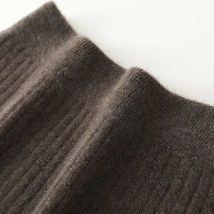 Autumn Winter Women Wool Skirt Elastic Waist Mini Slim Fit Cashmere Skirts 100% Merino Wool Knitted Office Lady Above Knee Dress PlatiNum