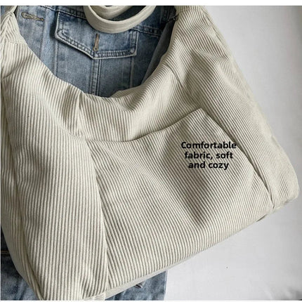 New Large Capacity Casual Crossbody Bag Simple Artistic Commuter Student Single Shoulder Bag Outdoor Leisure Women's Tote Bag PlatiNum