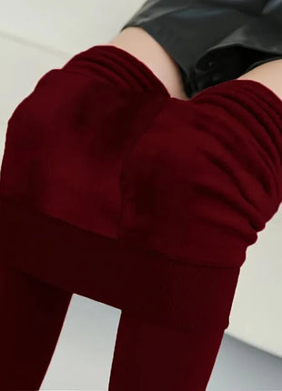 Women New Large Size Pantyhose with Extra Thick Fleece and One-piece Leggings Colored Tight Fitting Pantyhose PlatiNum