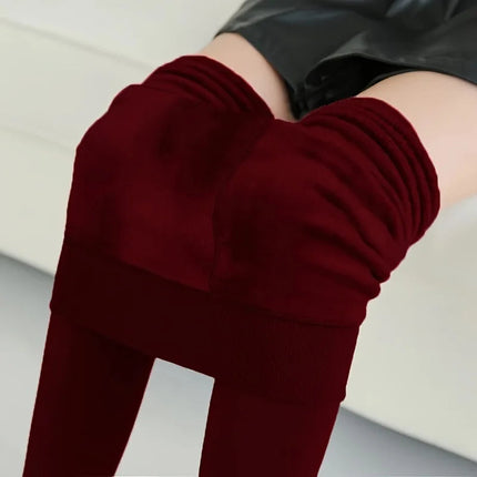 Women New Large Size Pantyhose with Extra Thick Fleece and One-piece Leggings Colored Tight Fitting Pantyhose PlatiNum