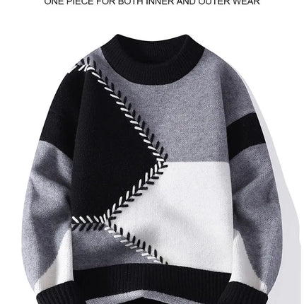 Winter Sweaters men Letter pattern thick sweater men Student youth sweaters autumn Men's wool pullovers full