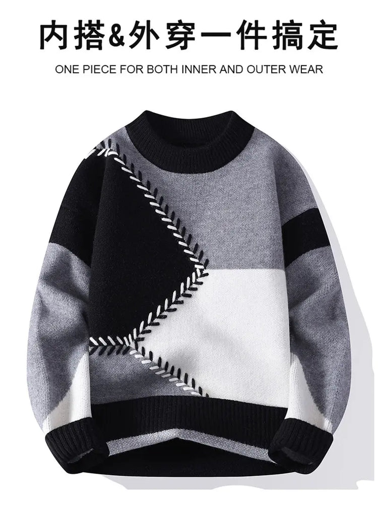 Winter Sweaters men Letter pattern thick sweater men Student youth sweaters autumn Men's wool pullovers full