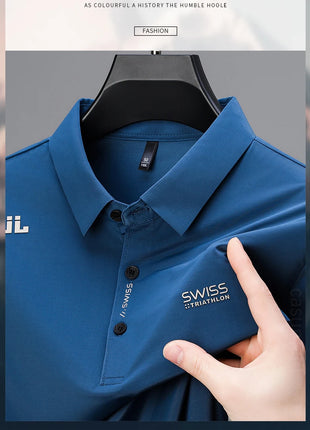 BROWON 2025 Été 2025 Tendances Polo T-shirt homme Manches courtes Anti-rides Col rabattu Mince Cool Business Tee Shirt Homme