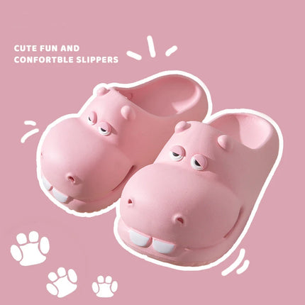 Ciabatte da donna Hippo, modello House Flats in EVA, estive, con simpatici cartoni animati, scarpe da donna di design, per interni ed esterni, da spiaggia, morbide e antiscivolo.
