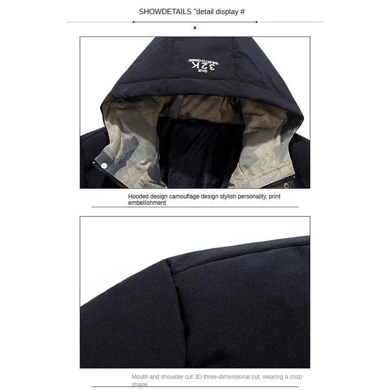 2025 Outdoor Warm Thick Jacket and Tactical Pants, Winter Windproof, Cold-resistant, Warm Fishing, Cycling, Skiing, Clothing