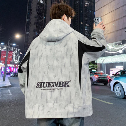 Fashion 2026 Spring Autumn Men's Casual Hooded Jackets Streetwear Windproof Coats Youth Outdoor Plus Size 4XL Hoody Top Clothing