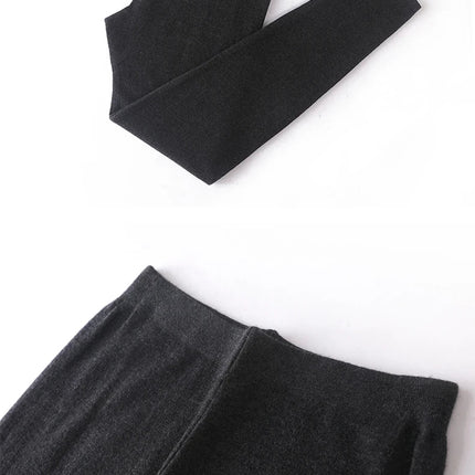 Wool Knitted Women Leggings 2024 Autumn Winter Elastic High Waist Casual Soft Warm Comfortable Trousers Ankle-Length Solid Pants PlatiNum