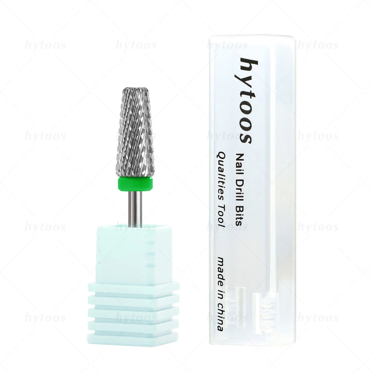 HYTOOS Tapered 5 in 1 Nail Drill Bit Cross Teeth Carbide Nail Bits Remove Gel Electric File Drills Machine Manicure Accessories