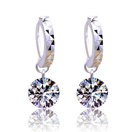 Pure925 Silver Earring 2 Carat 8mm Total 4ct Certified Moissanite Earrings Women Wedding Trendy Jewelry Dropship Suppliers PlatiNum