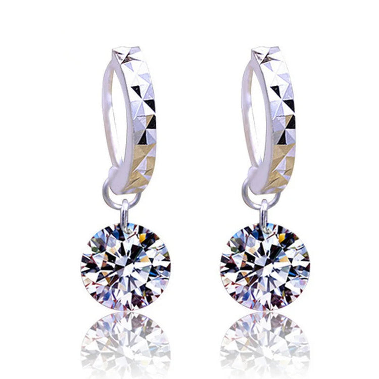 Pure925 Silver Earring 2 Carat 8mm Total 4ct Certified Moissanite Earrings Women Wedding Trendy Jewelry Dropship Suppliers PlatiNum