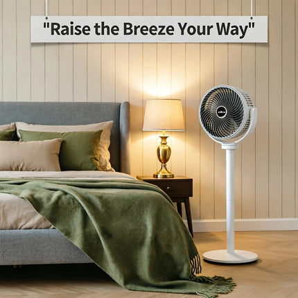 Ventilatore da scrivania verticale 3 in 1, ventilatore silenzioso a 5 velocità per la circolazione dell'aria in tutta la stanza, vento forte e bassa rumorosità, ideale per la casa, il letto