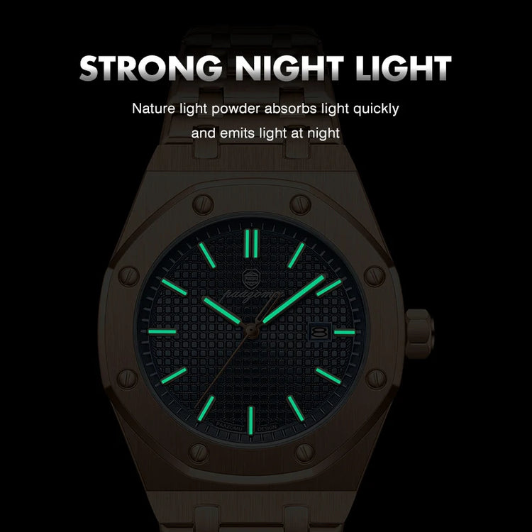 Customized Watch PAAZOMU Business Man Wristwatch Waterproof Luminous Date Men Watch Stainless Steel Quartz Watches For Men Reloj