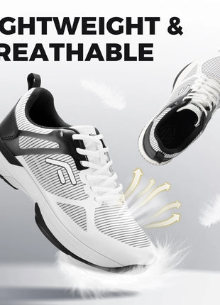 FitVille Scarpe da pickleball larghe da uomo Scarpe da tennis Scarpe da tennis da cancha intera con supporto per l'arco plantare Scarpe sportive leggere antiscivolo