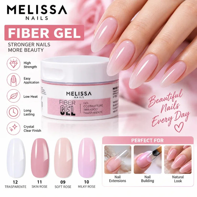 4Pcs 15ml Fiber Builder Gel Set for Nail Extension Clear Soft Rose Milky Rose Skin Rose Strengthening UV LED Nail Gel Manicure Nail Art Kit