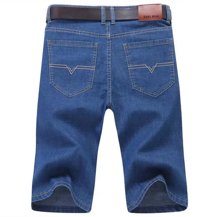 Pantaloncini di jeans da uomo estivi Pantaloni pentagramma da lavoro sottili, traspiranti, larghi e comodi Pantaloncini dritti alla moda Blu