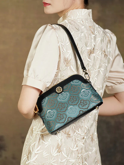 Limited Hot Chinese Style Cow Leather Women Messenger Bag Soft Skin Soft Embroidery Crossbody Bags Purses Royal Stylish #SC1600