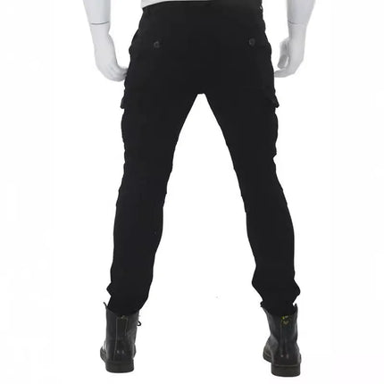 Men Denim Cargo Skinny Solid Pockets Pencil Pants Washed Ankle Length Jeans Vintage Moto Biker 2024 Summer Slim Fit Sheath PlatiNum