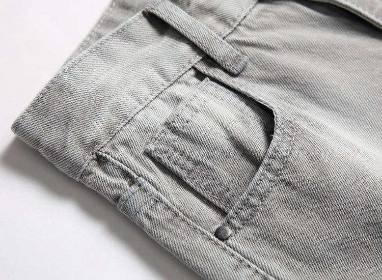 Jeans Boys Straight Ripped Children Washed Distressed Pockets Stretch Casual Denim Trousers Big Kids Streetwear 2025 Hole Pants PlatiNum