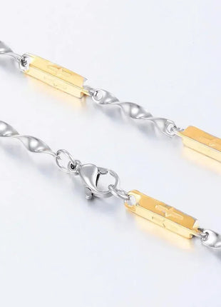 Gioielli di moda stile hip-hop con catena bizantina da uomo in acciaio inossidabile PlatiNum